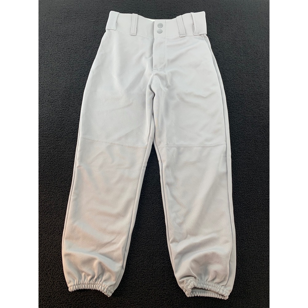Alleson Athletic Youth Baseball Softball Pants Gray Elastic Cuffs Size M‎